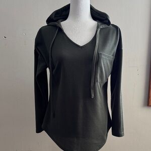Olive Green Hooded Women's Top